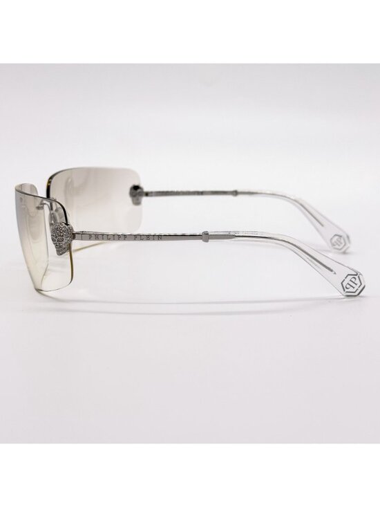 NEW PHILIPP PLEIN SUNGLASSES SPP027V 579X SILVER WOMEN EYEWEAR main image 8